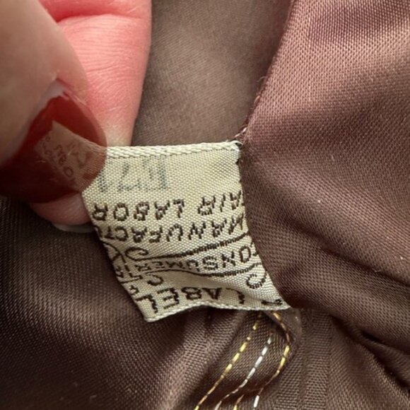 VINTAGE 50s Mouton Sheepskin Fur Chocolate Brown Coat Large - Picture 16 of 16